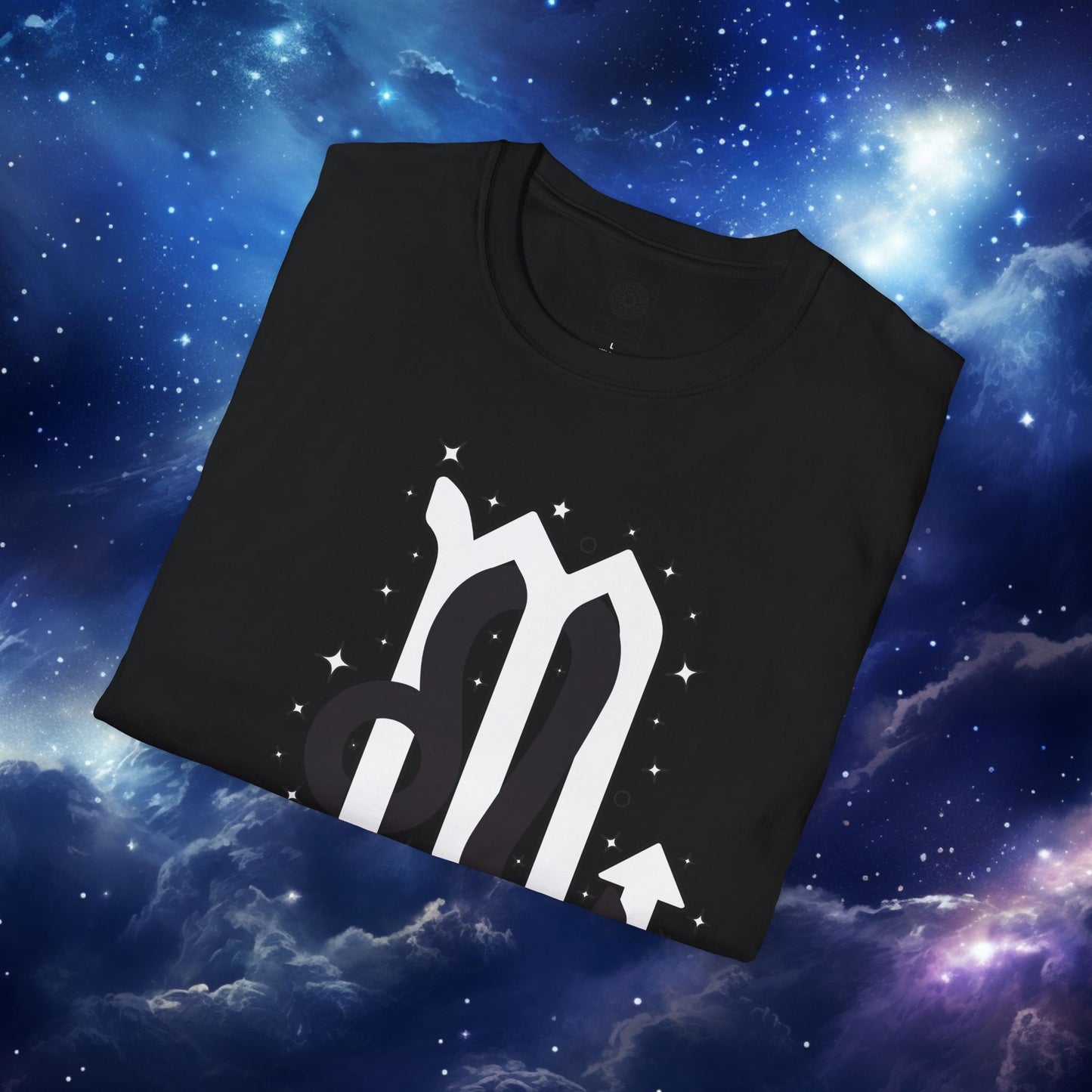 Astrology Zodiac Unisex Softstyle T-Shirt Leo and Scorpio With Love Description On Back