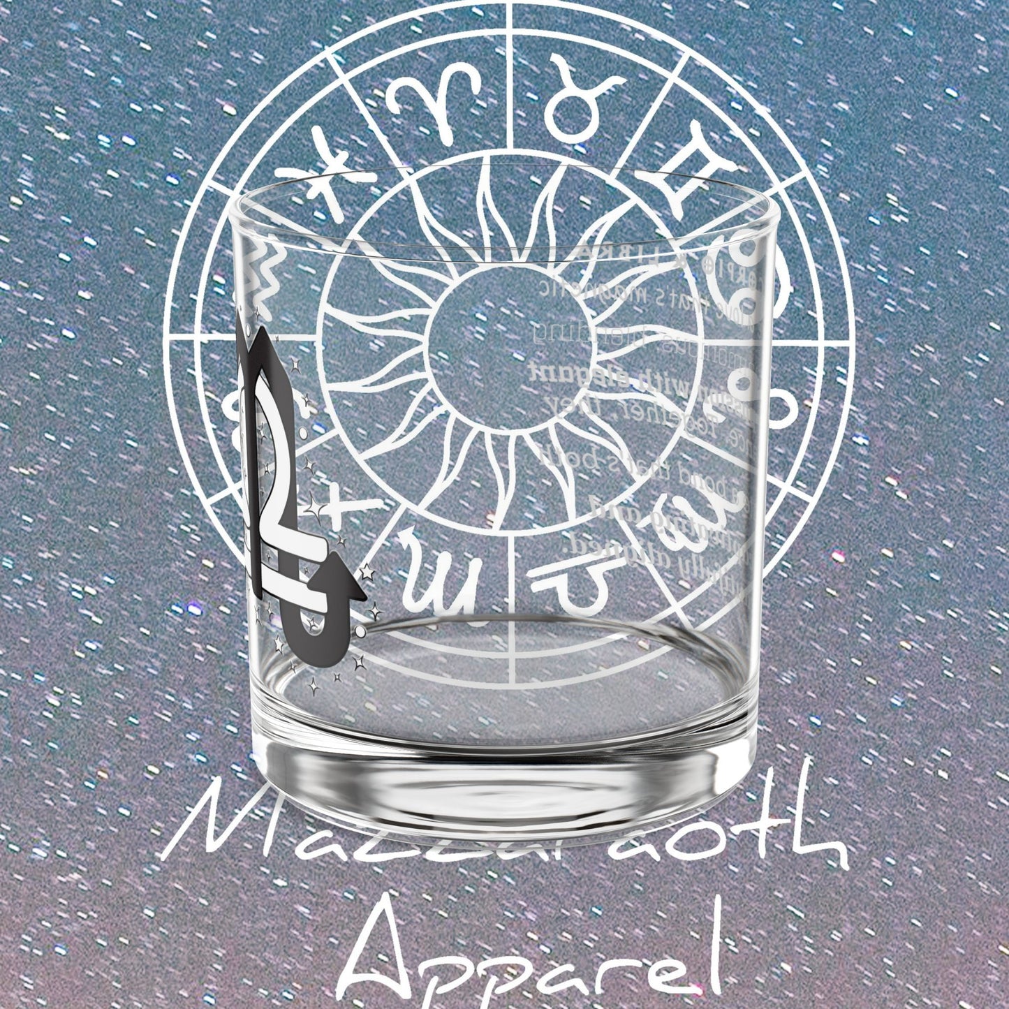 Scorpio Libra Zodiac Rocks Glass