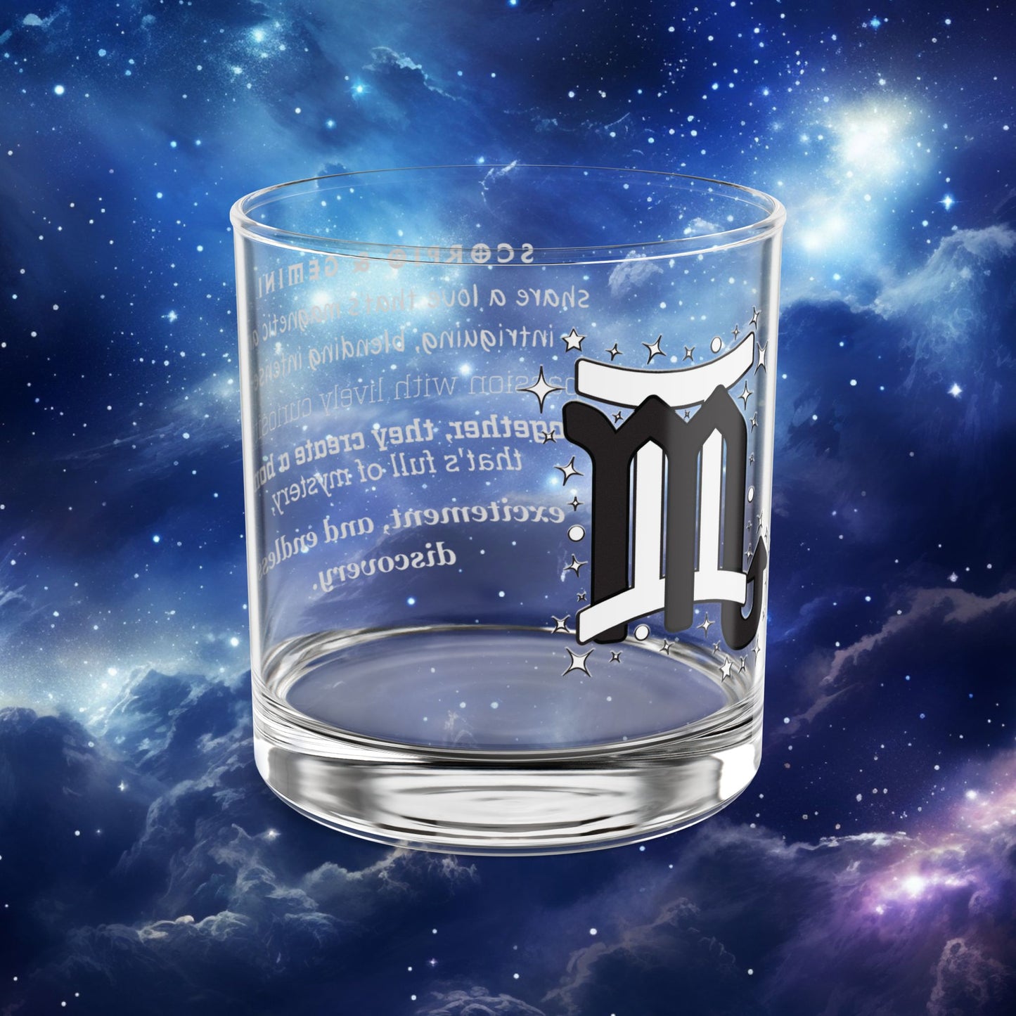 Scorpio Gemini Zodiac Rocks Glass