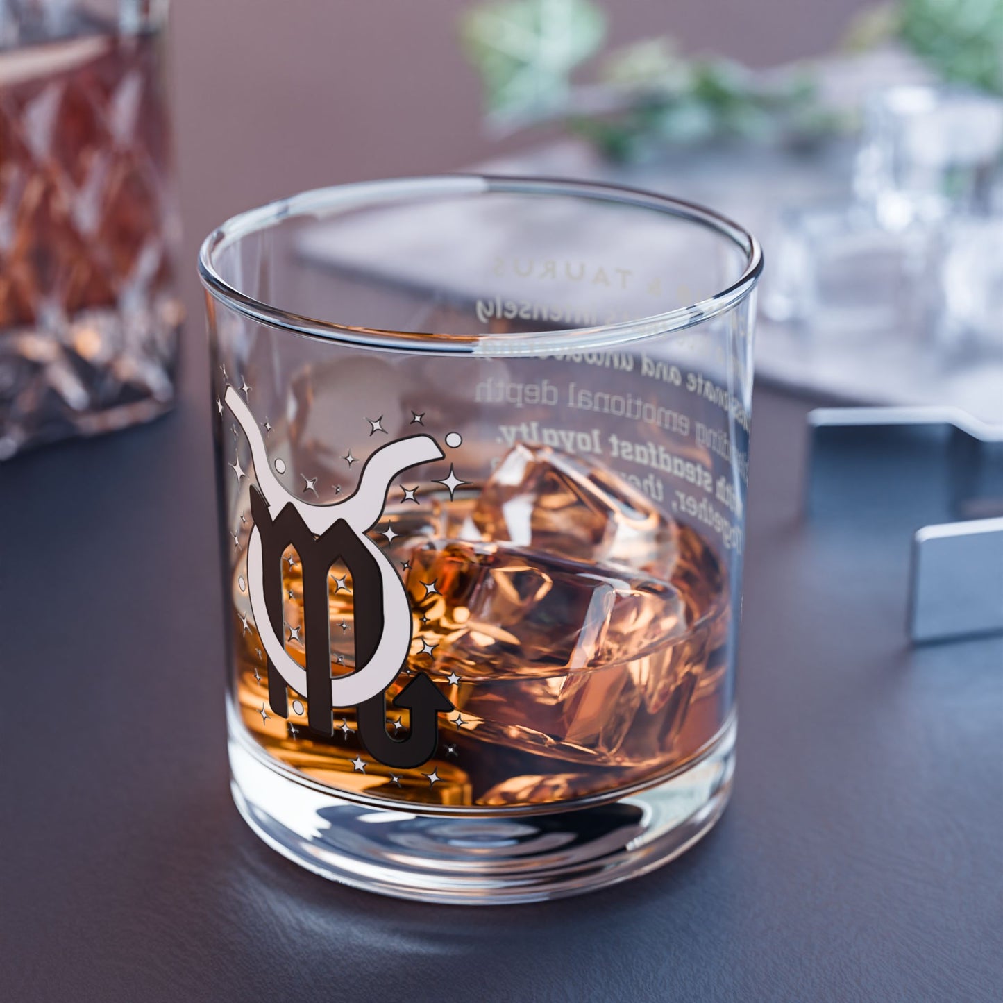 Scorpio Taurus Zodiac Rocks Glass