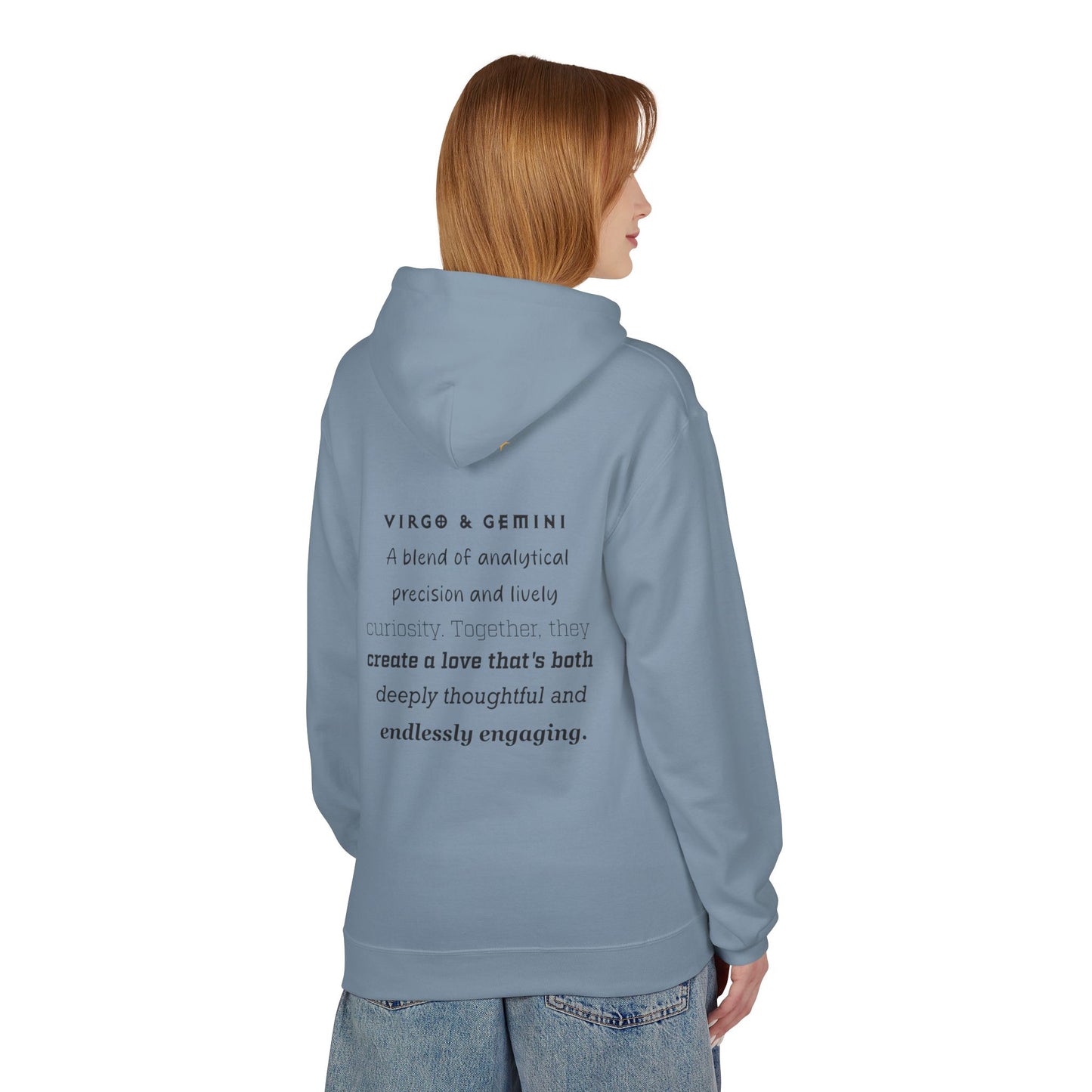 Women's Virgo and Gemini Astrology Zodiac Intertwine Hoodie with Love Description