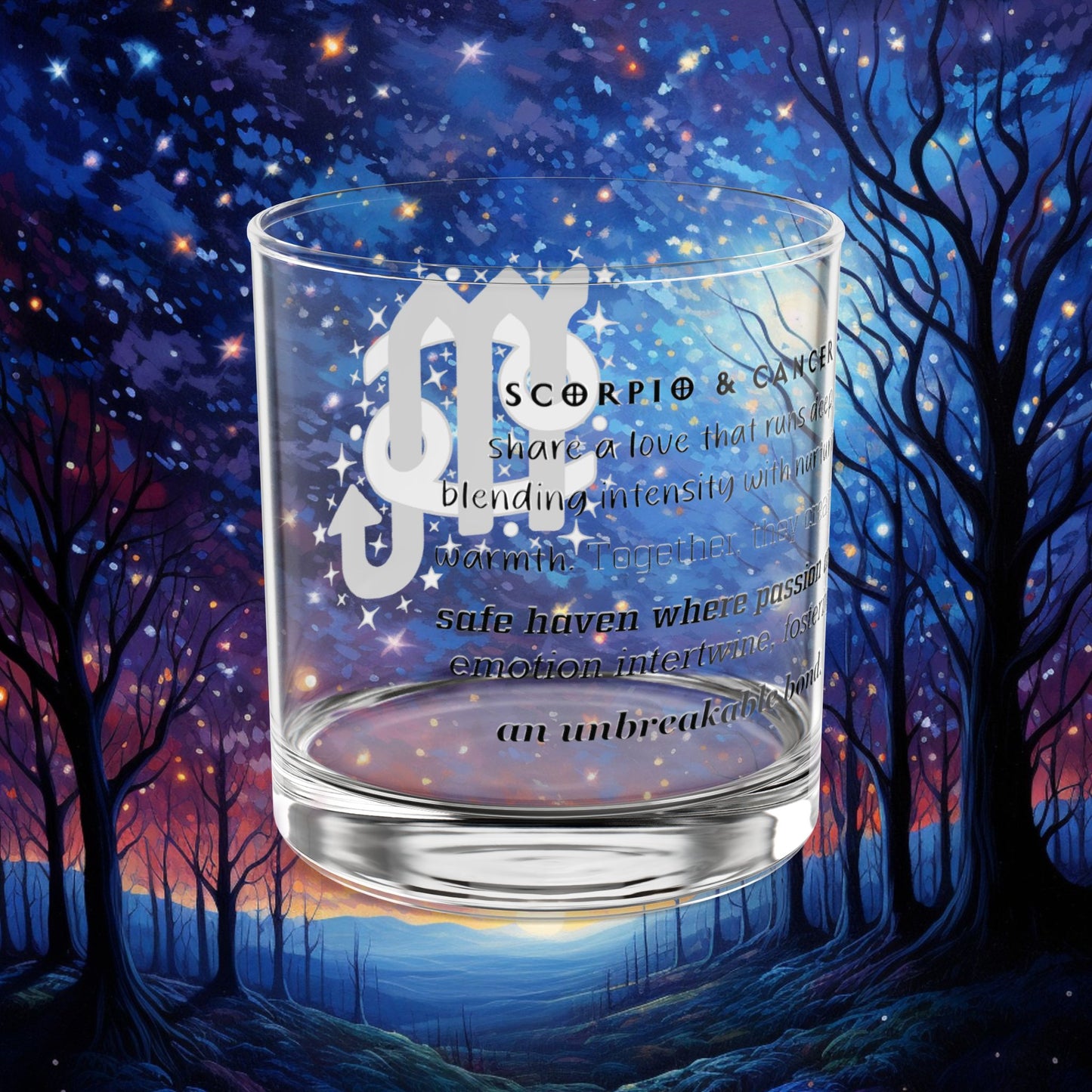 Scorpio Cancer Zodiac Rocks Glass