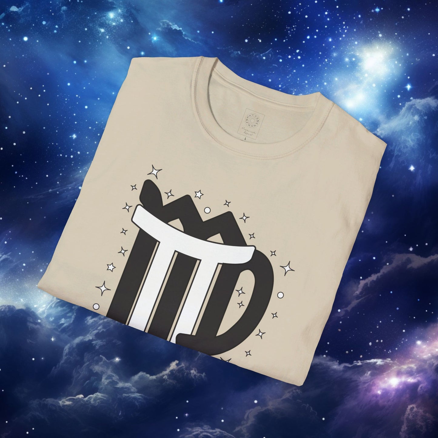 Astrology Zodiac Unisex Softstyle T-Shirt with Virgo and Gemini Symbols and Love Description