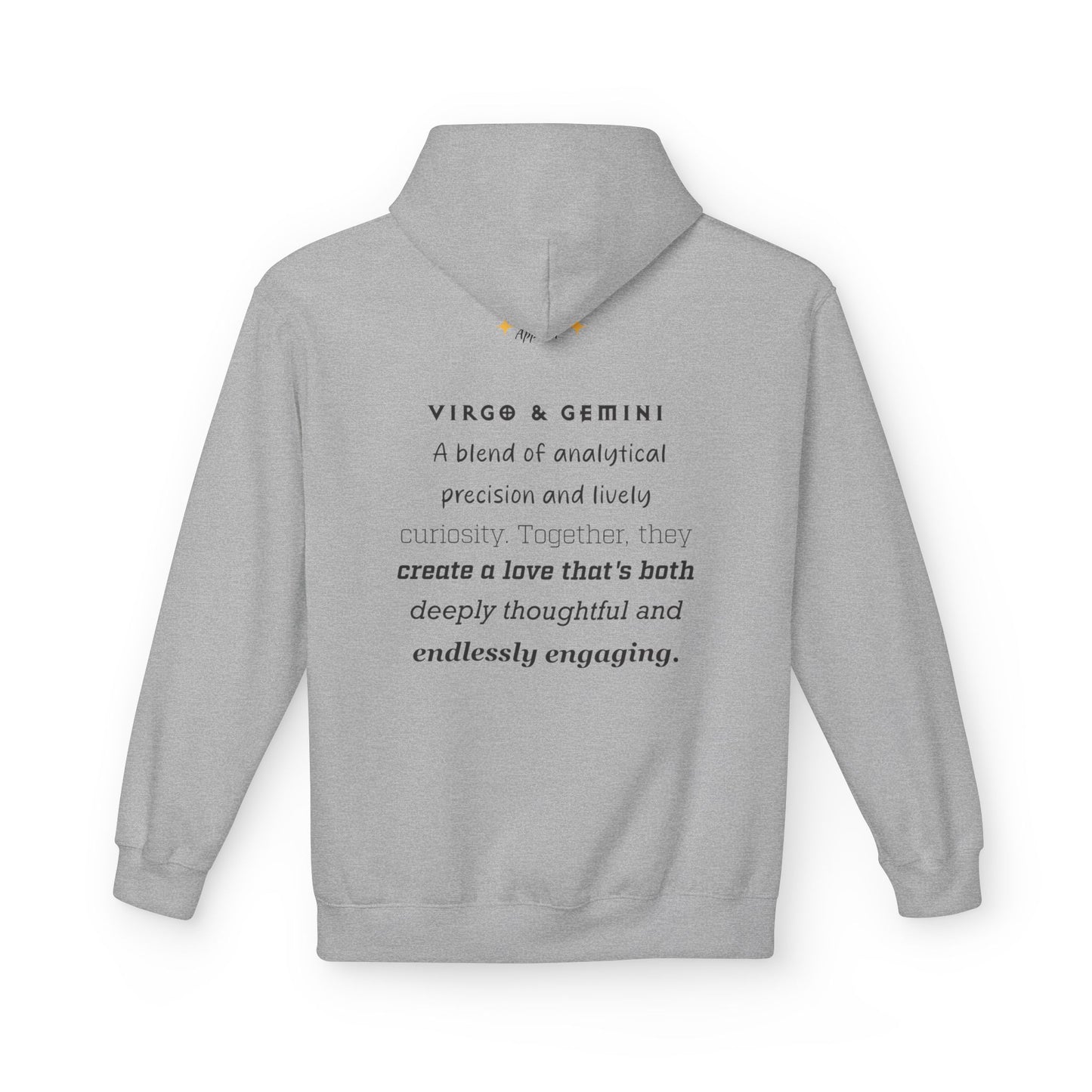 Women's Virgo and Gemini Astrology Zodiac Intertwine Hoodie with Love Description
