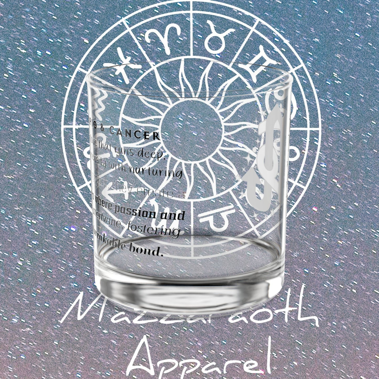 Scorpio Cancer Zodiac Rocks Glass