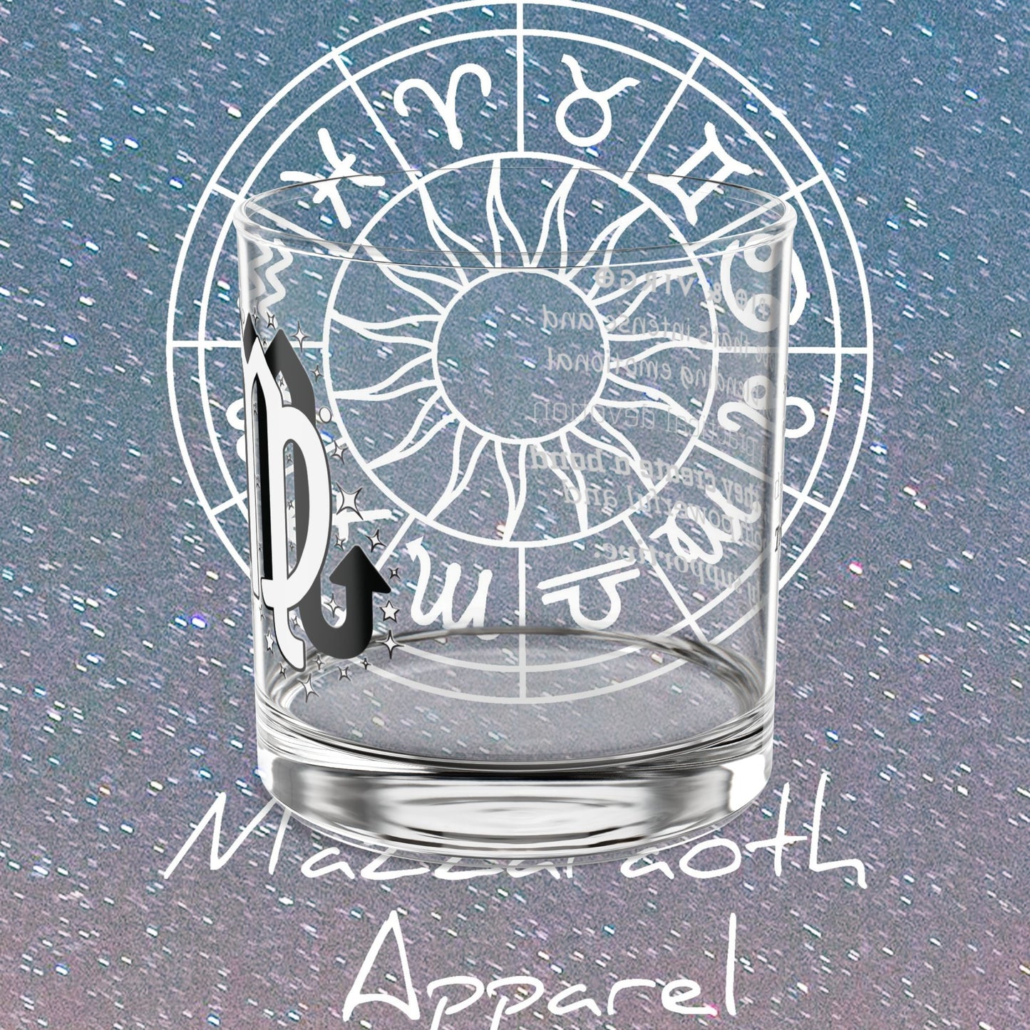 Scorpio Virgo Zodiac Rocks Glass