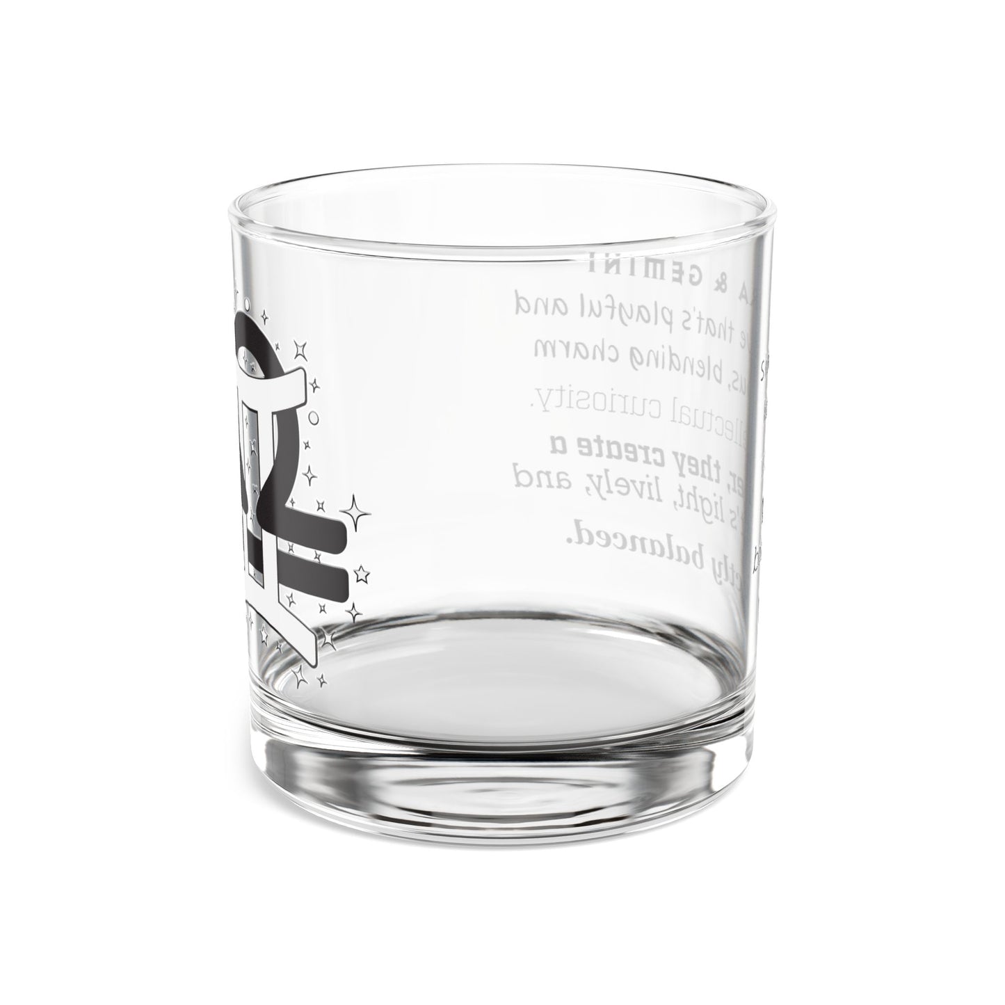 Libra Gemini Zodiac Rocks Glass