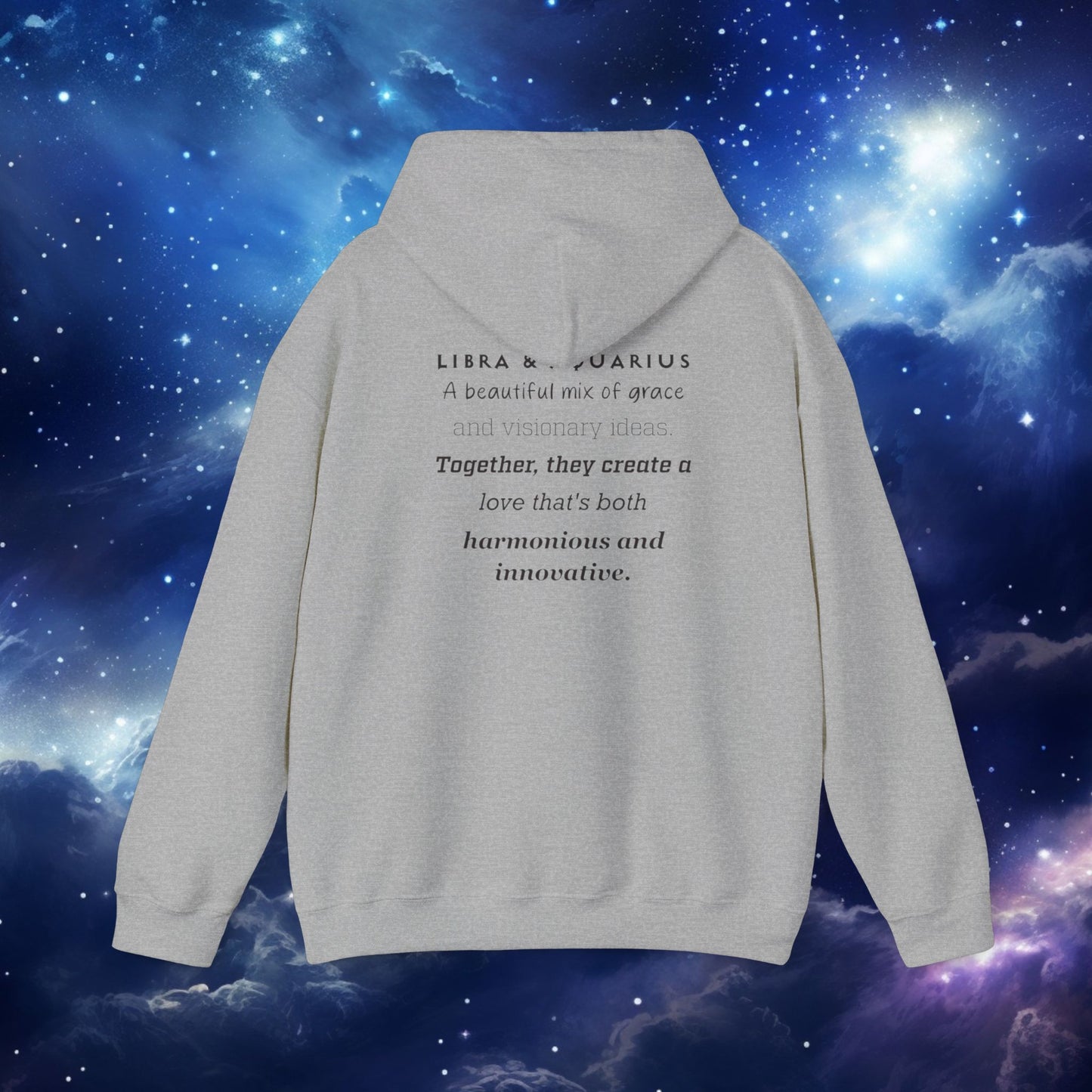 Astrology Zodiac Hoodie - Libra and Aquarius Love Description
