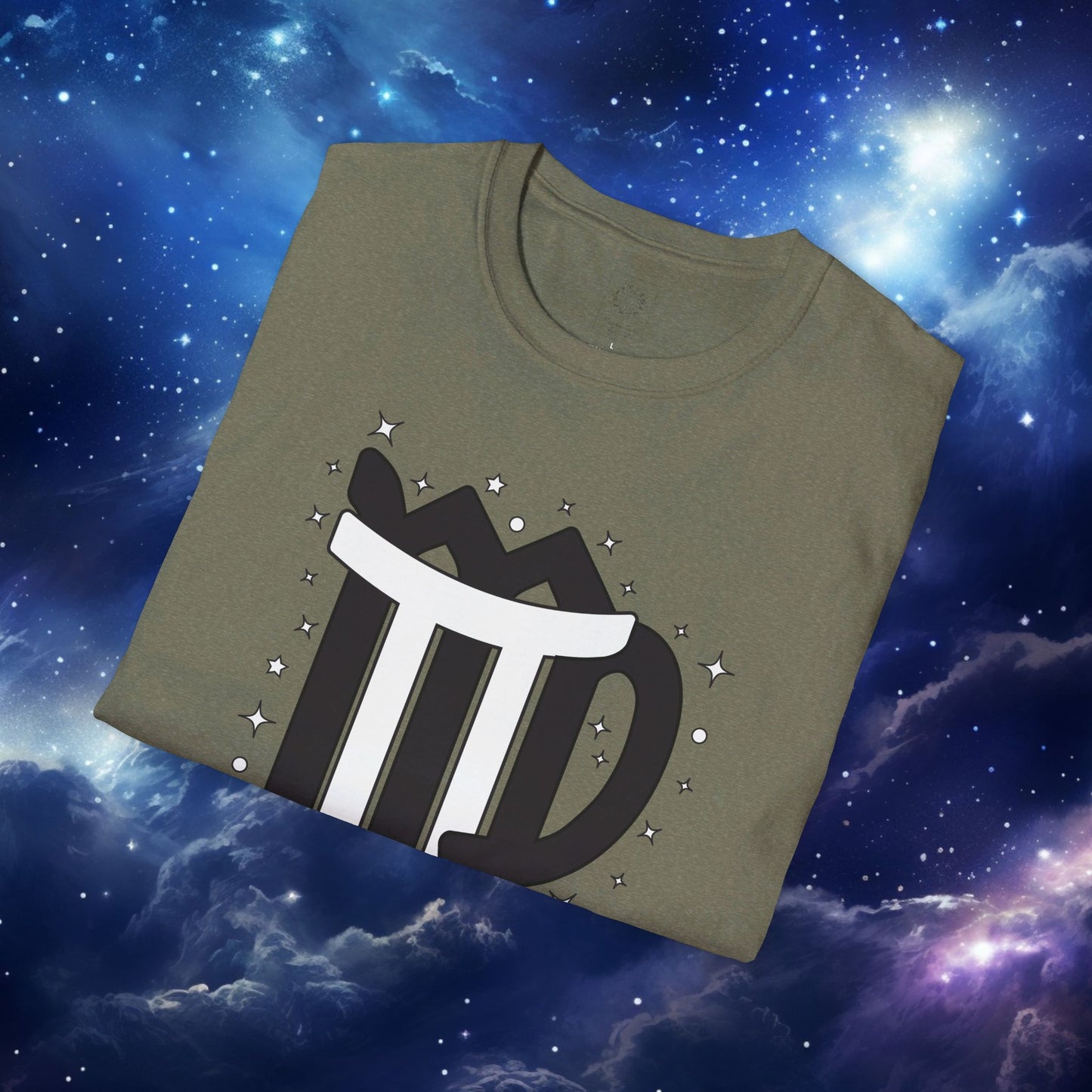 Astrology Zodiac Unisex Softstyle T-Shirt with Virgo and Gemini Symbols and Love Description