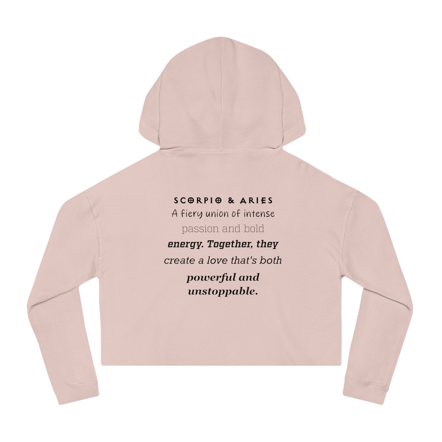 Cropped Hoodie Scorpio and Aries Love Description Sweatshirt 2