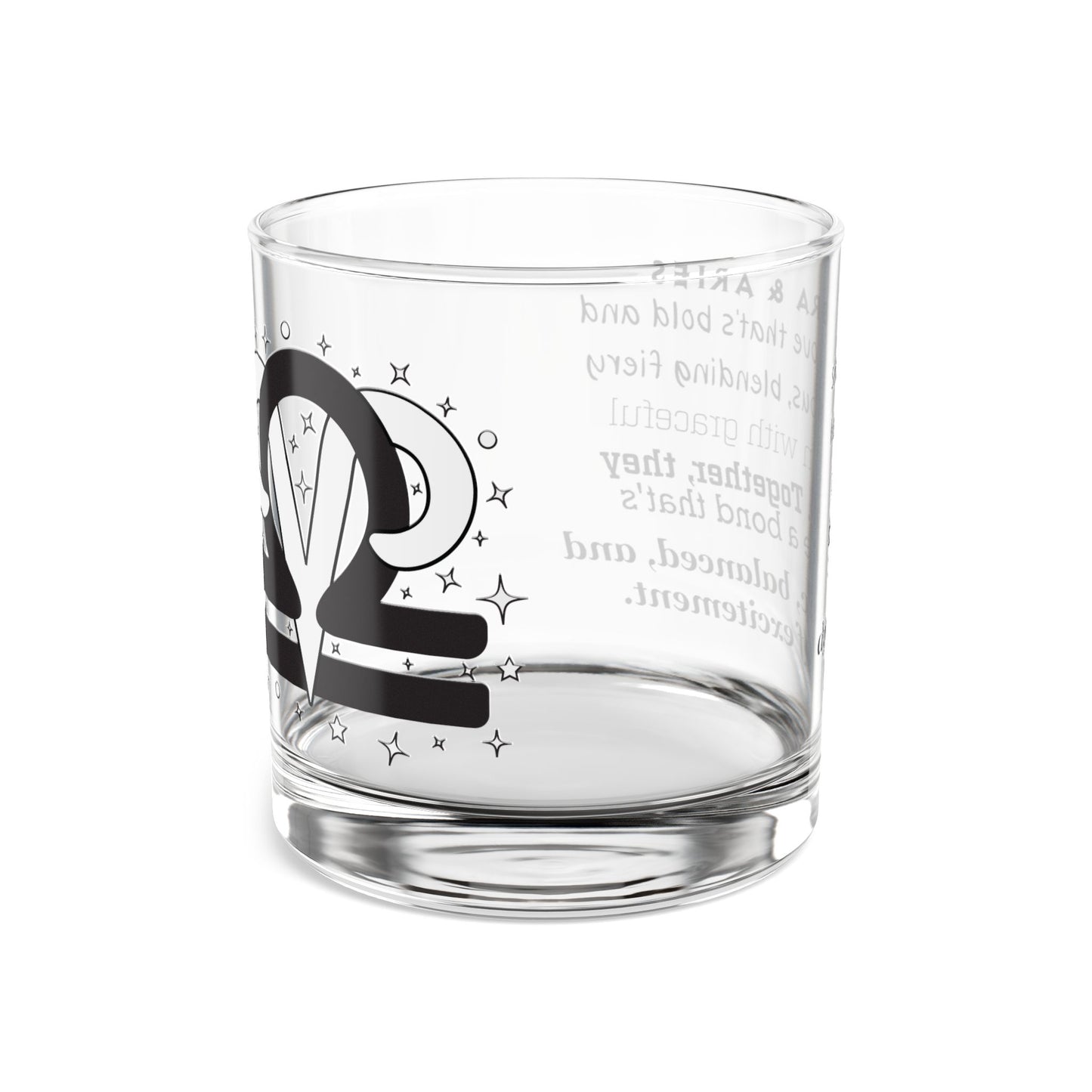 Libra Aries Zodiac Rocks Glass