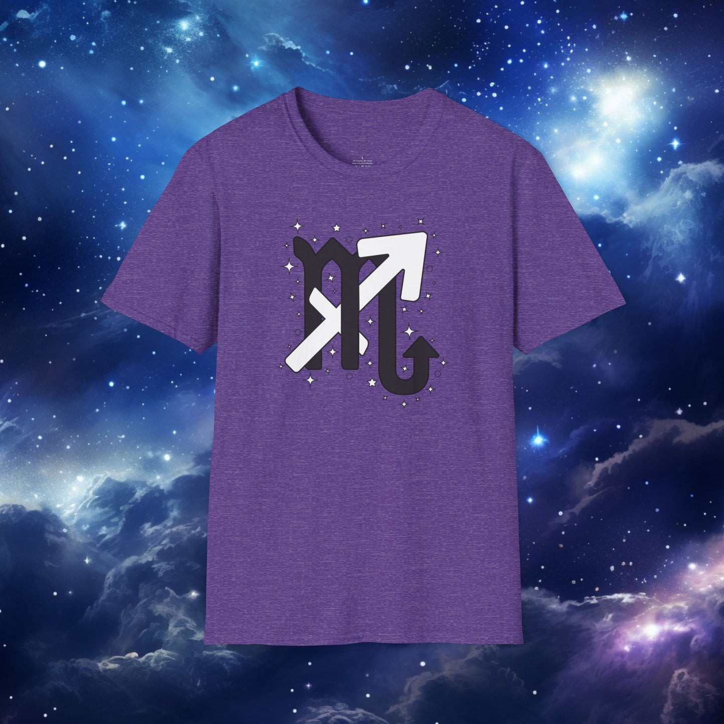 Astrology Zodiac Unisex Softstyle T-Shirt Scorpio and Sagittarius with Love Description
