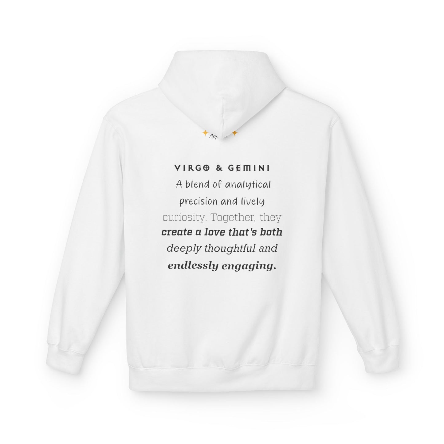 Women's Virgo and Gemini Astrology Zodiac Intertwine Hoodie with Love Description
