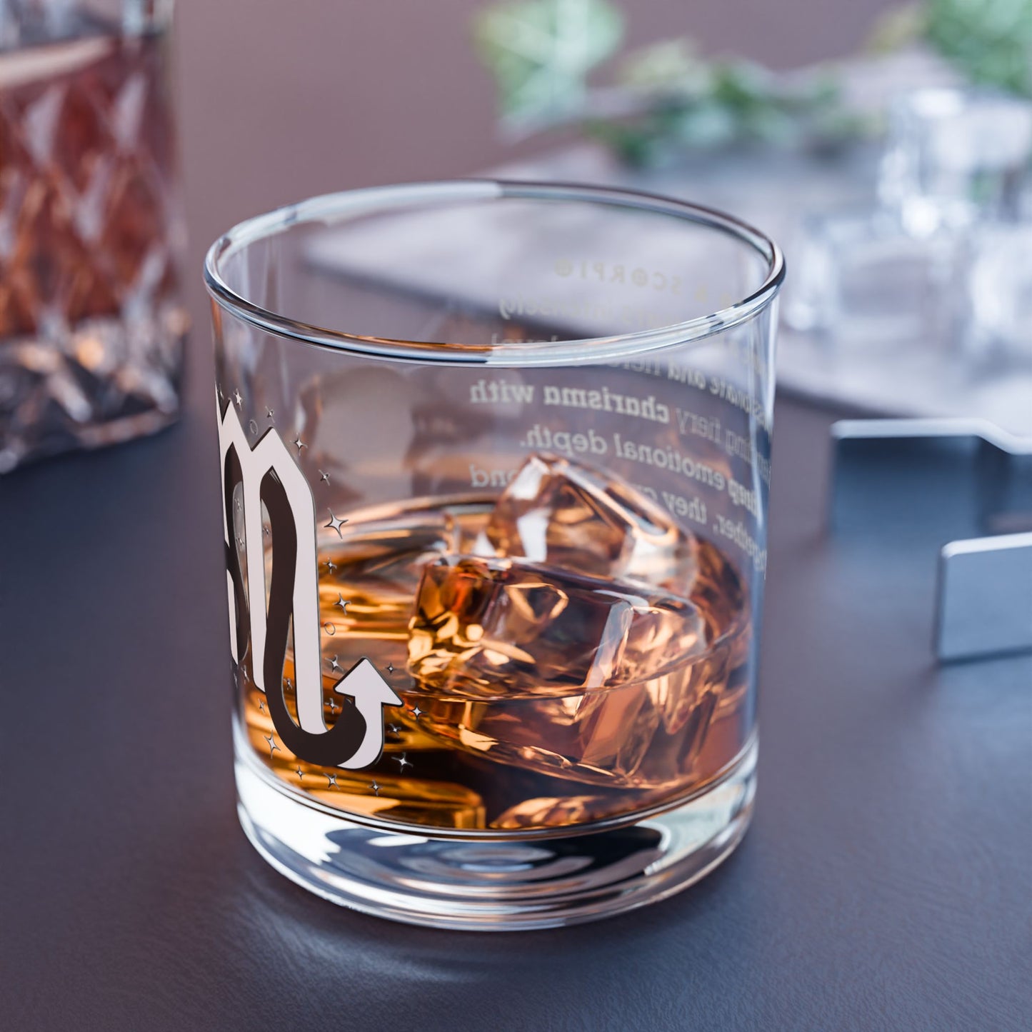 Leo Scorpio Zodiac Rocks Glass