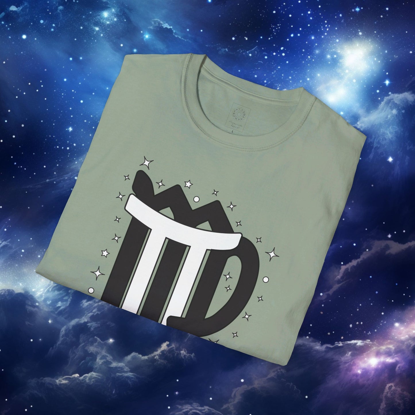 Astrology Zodiac Unisex Softstyle T-Shirt with Virgo and Gemini Symbols and Love Description