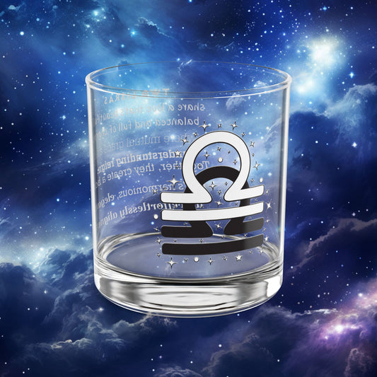 Libra Libra Zodiac Rocks Glass