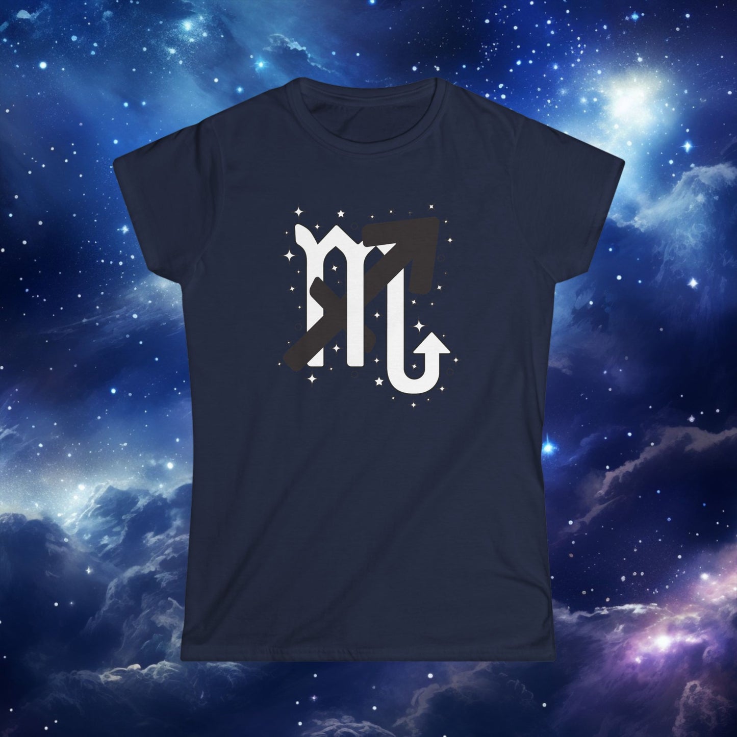 Astrology Zodiac Women's Softstyle Tee Sagittarius and Scorpio with Love Description