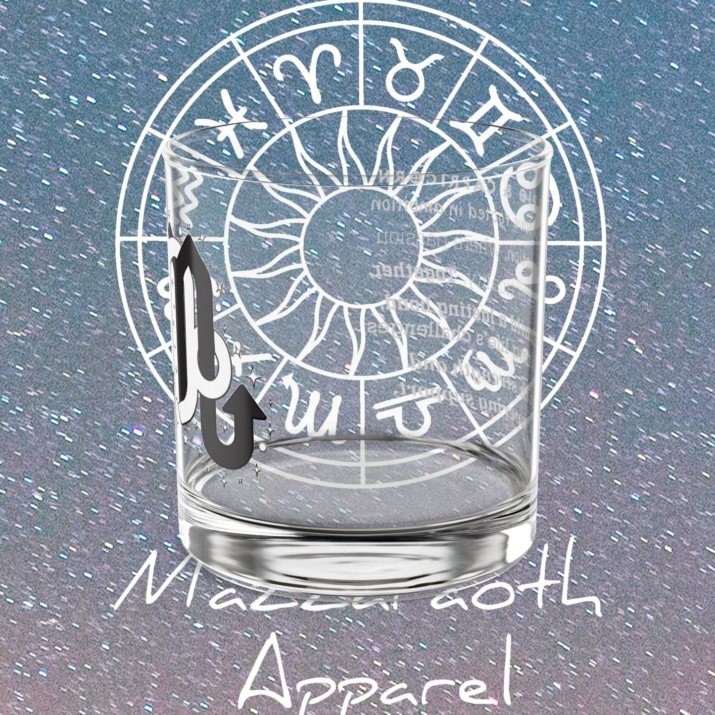 Scorpio Capricorn Zodiac Rocks Glass