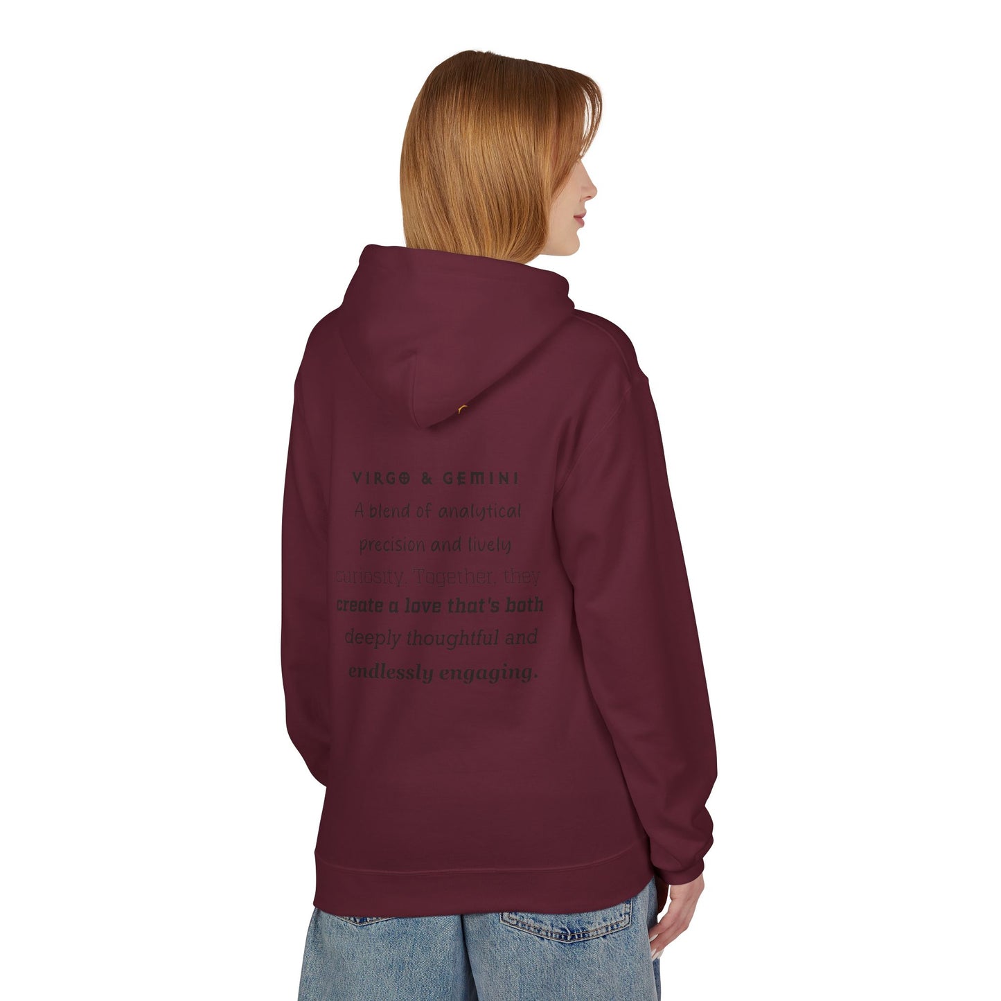 Women's Virgo and Gemini Astrology Zodiac Intertwine Hoodie with Love Description