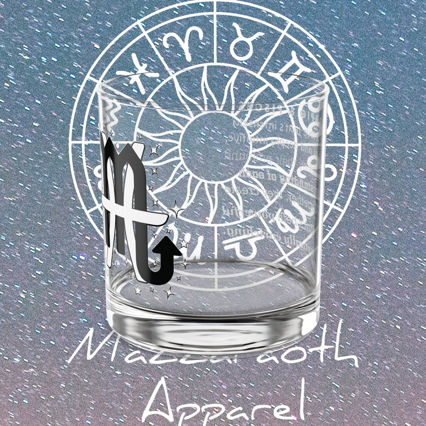 Scorpio Pisces Zodiac Rocks Glass