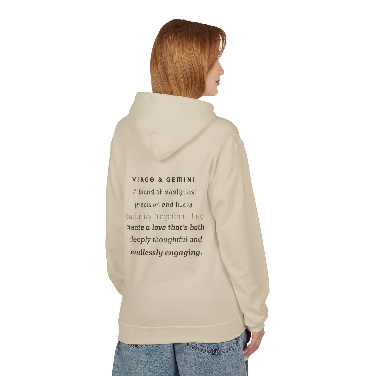 Women's Virgo and Gemini Astrology Zodiac Intertwine Hoodie with Love Description