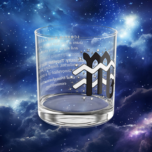 Scorpio Aquarius Zodiac Rocks Glass