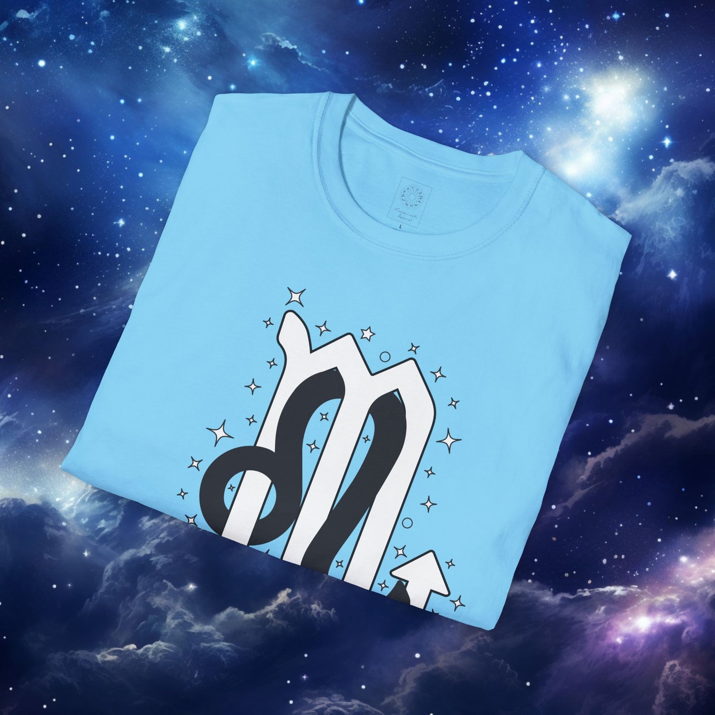 Astrology Zodiac Unisex Softstyle T-Shirt Leo and Scorpio With Love Description On Back