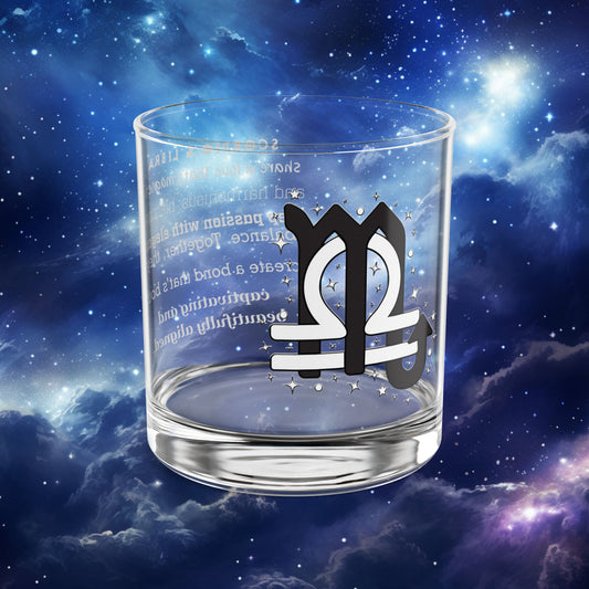 Scorpio Libra Zodiac Rocks Glass