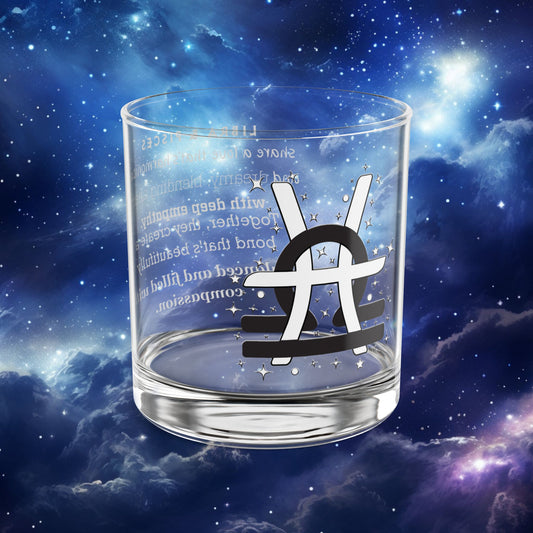Libra Pisces Zodiac Rocks Glass