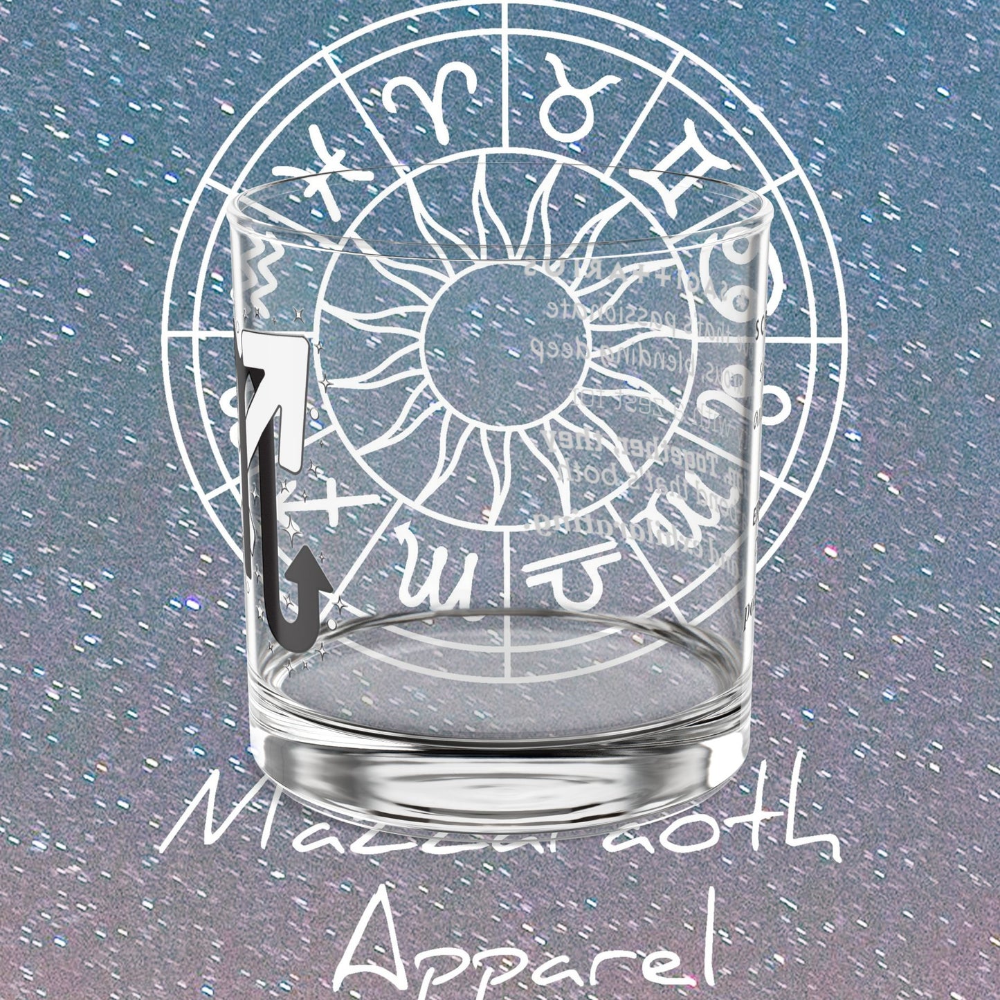 Scorpio Sagittarius Zodiac Rocks Glass