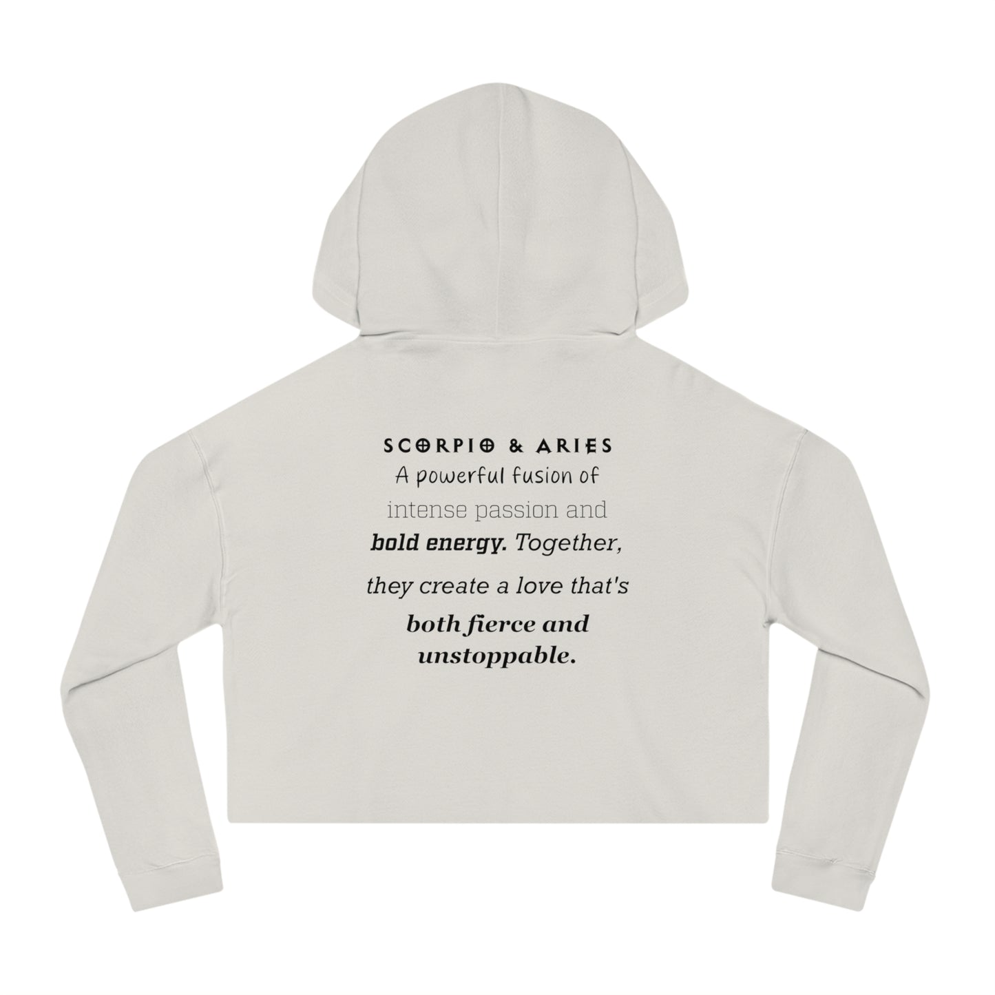 Cropped Hoodie Scorpio and Aries Love Description Sweatshirt