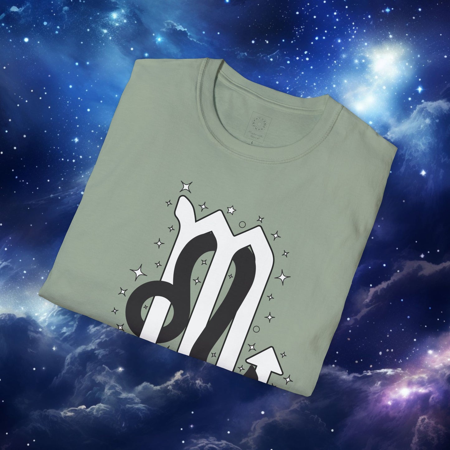 Astrology Zodiac Unisex Softstyle T-Shirt Leo and Scorpio With Love Description On Back
