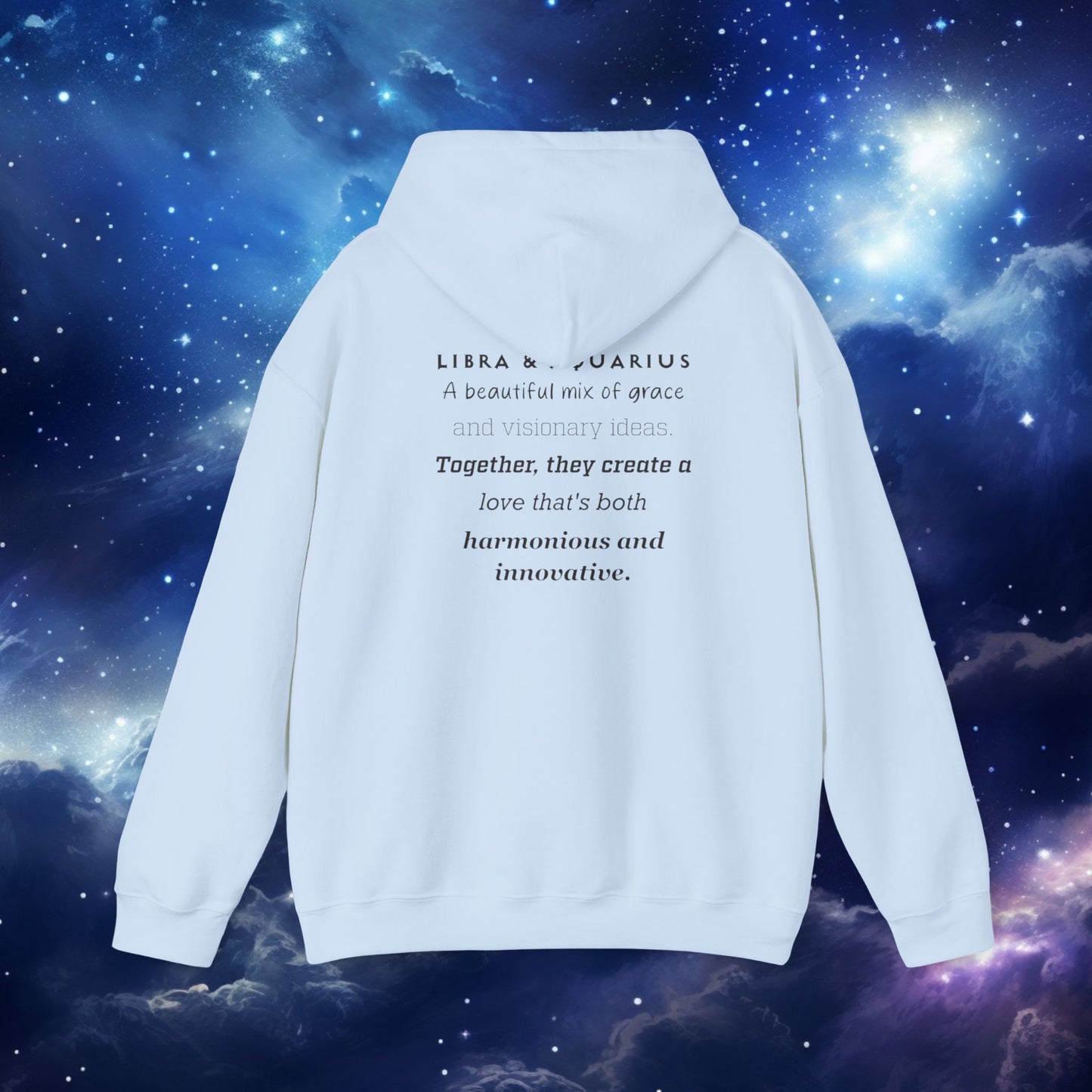Astrology Zodiac Hoodie - Libra and Aquarius Love Description
