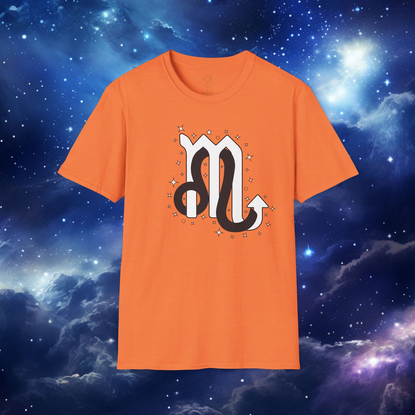 Astrology Zodiac Unisex Softstyle T-Shirt Leo and Scorpio With Love Description On Back