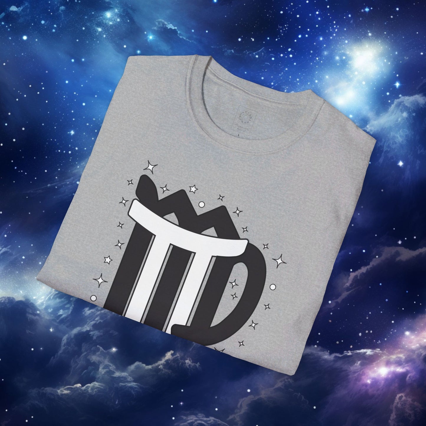 Astrology Zodiac Unisex Softstyle T-Shirt with Virgo and Gemini Symbols and Love Description