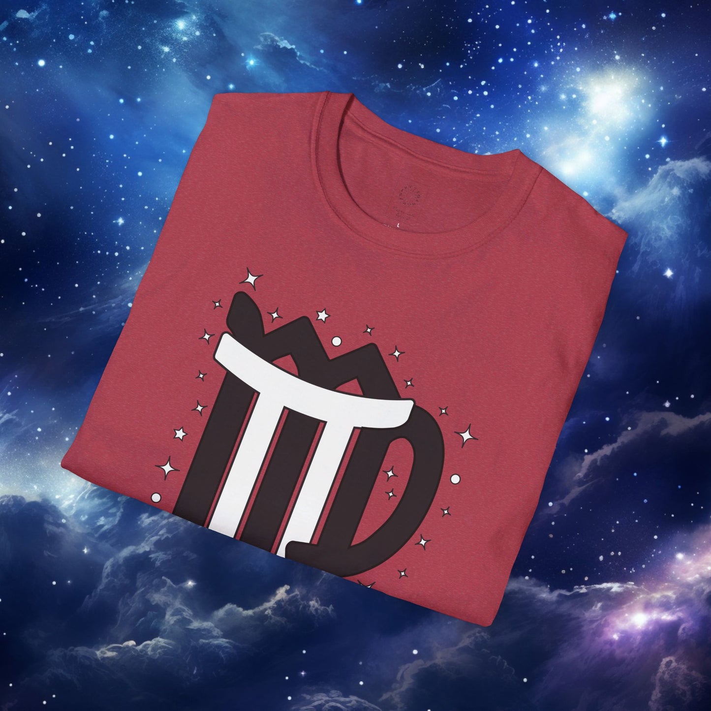 Astrology Zodiac Unisex Softstyle T-Shirt with Virgo and Gemini Symbols and Love Description