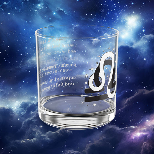 Libra Leo Zodiac Rocks Glass