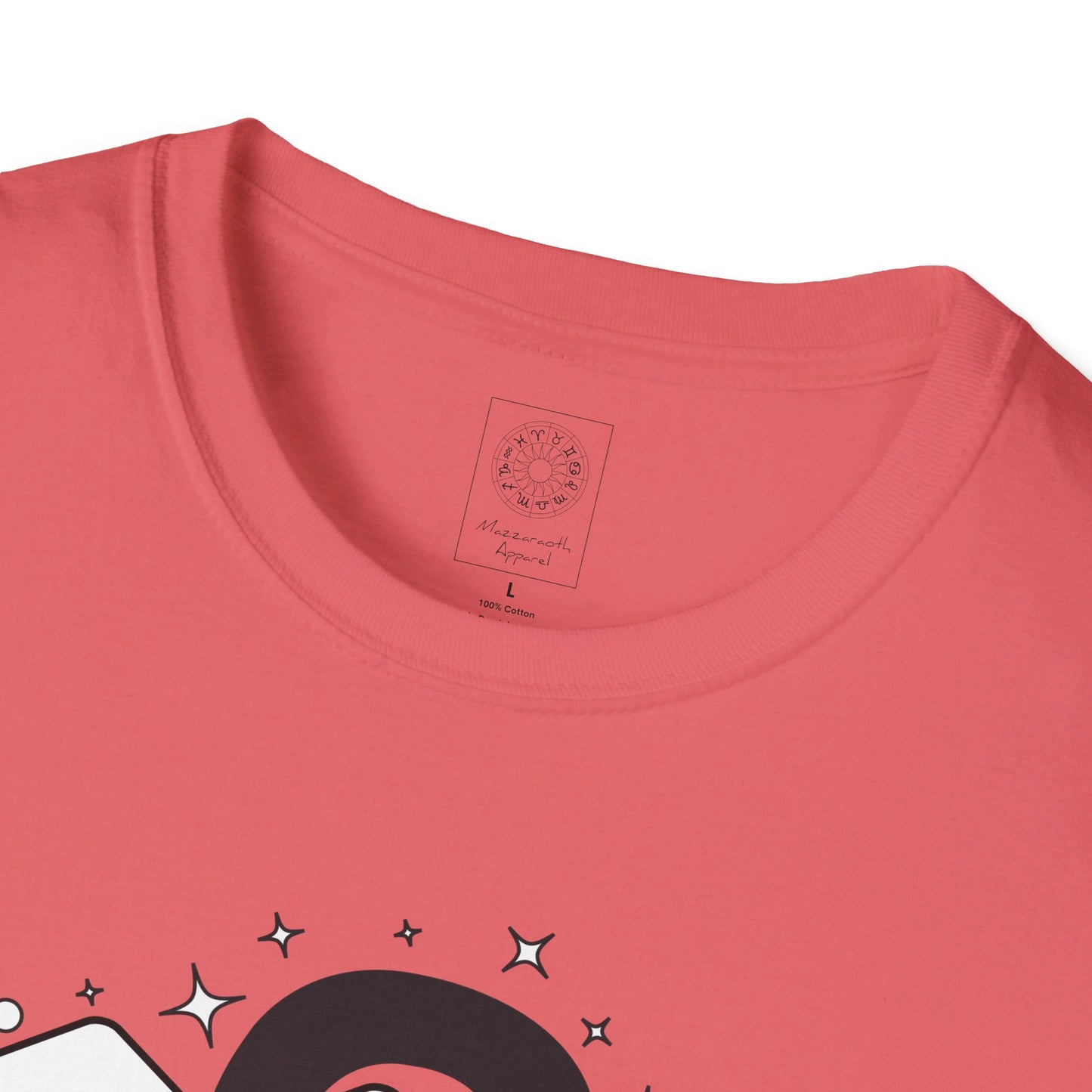 Astrology Zodiac Unisex Softstyle T-Shirt with Leo and Aquarius Symbols and Love Description