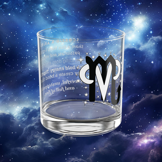 Scorpio Aries Zodiac Rocks Glass