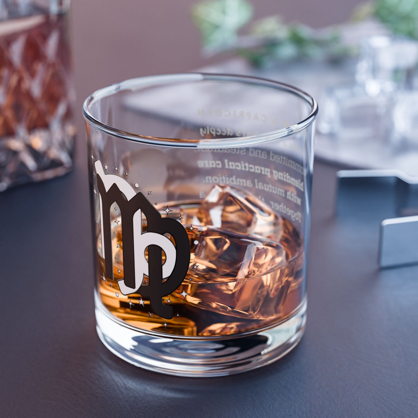 Virgo Capricorn Zodiac Rocks Glass