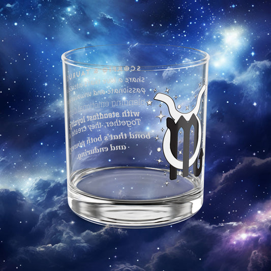 Scorpio Taurus Zodiac Rocks Glass