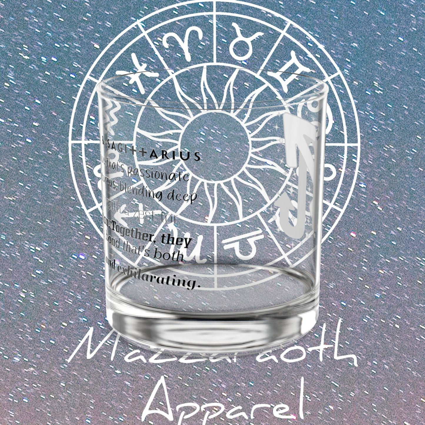 Scorpio Sagittarius Zodiac Rocks Glass