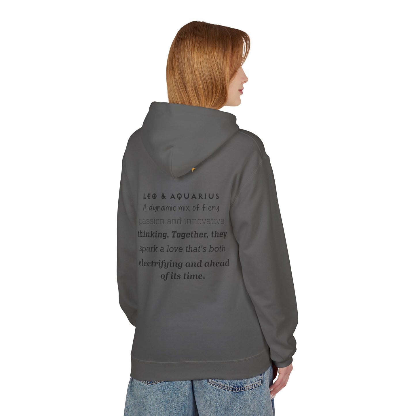 Astrology Zodiac Pairing Hoodie - Leo and Aquarius Love Description
