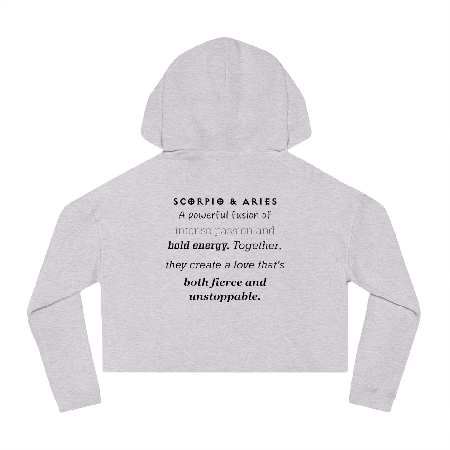 Cropped Hoodie Scorpio and Aries Love Description Sweatshirt
