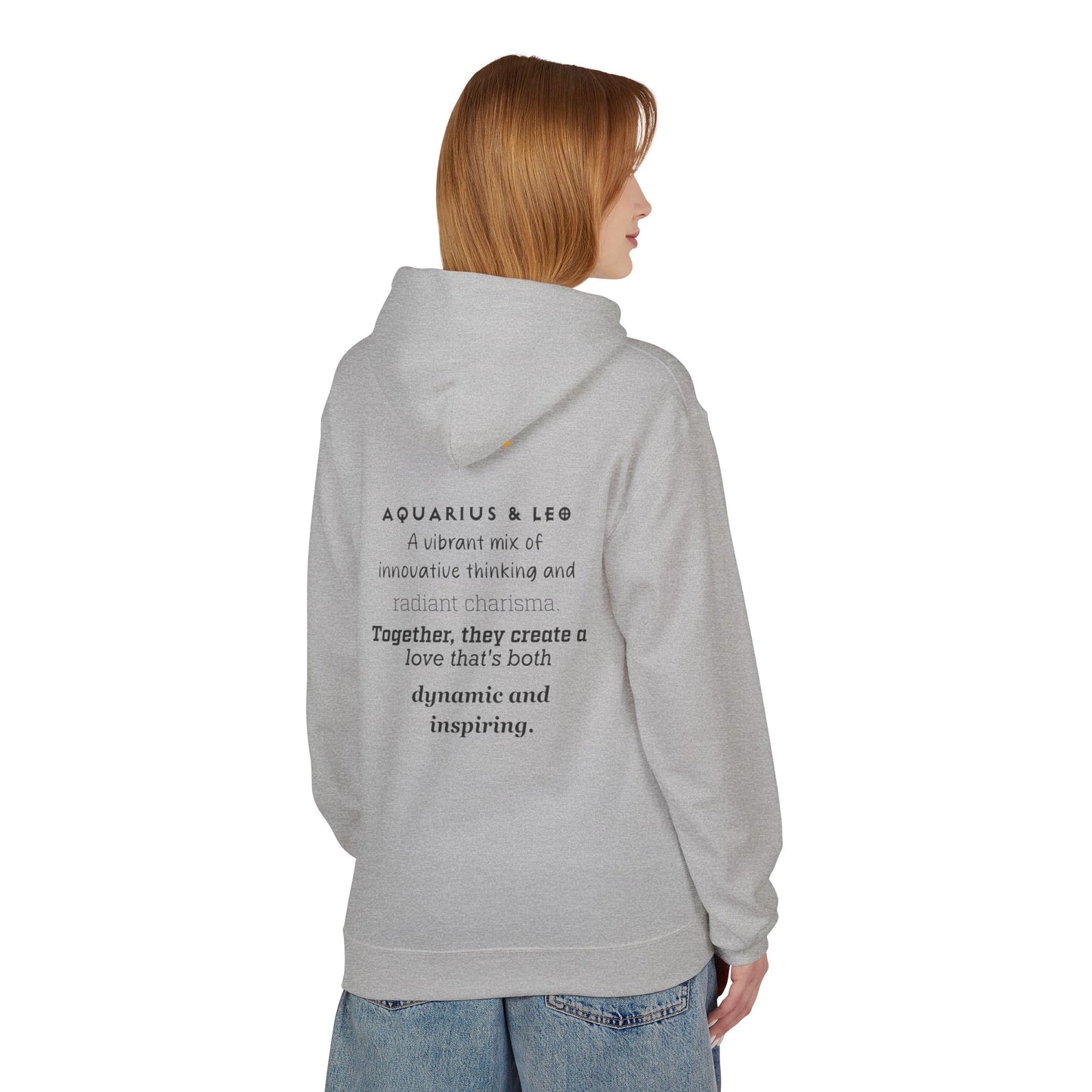 Astrology Zodiac Pairing Hoodie - Aquarius and Leo Love Description