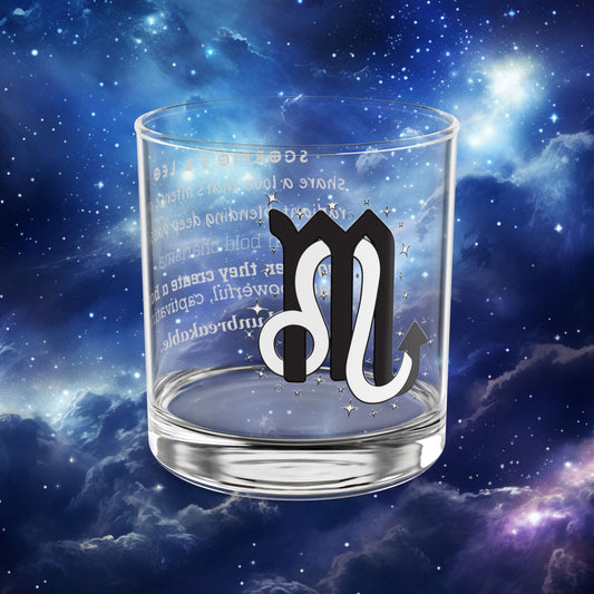 Scorpio Leo Zodiac Rocks Glass