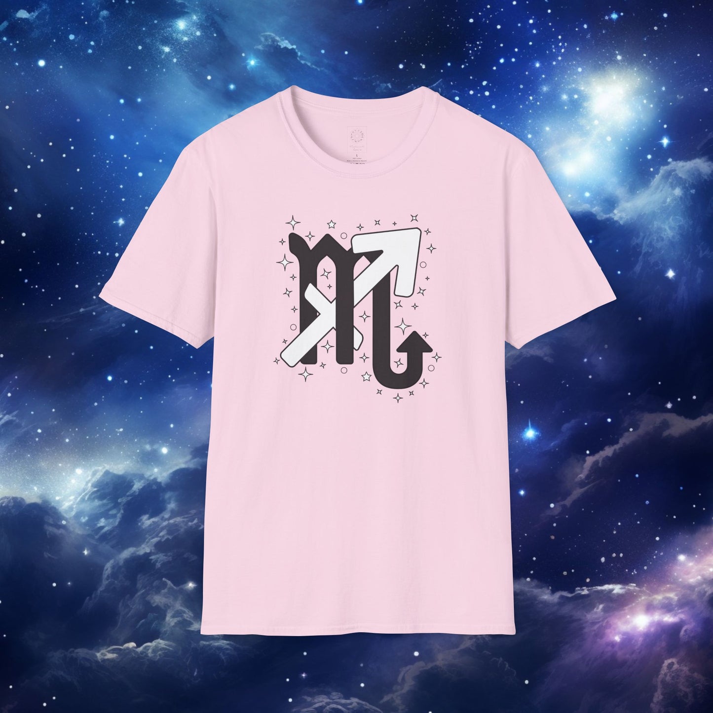 Astrology Zodiac Unisex Softstyle T-Shirt Scorpio and Sagittarius with Love Description