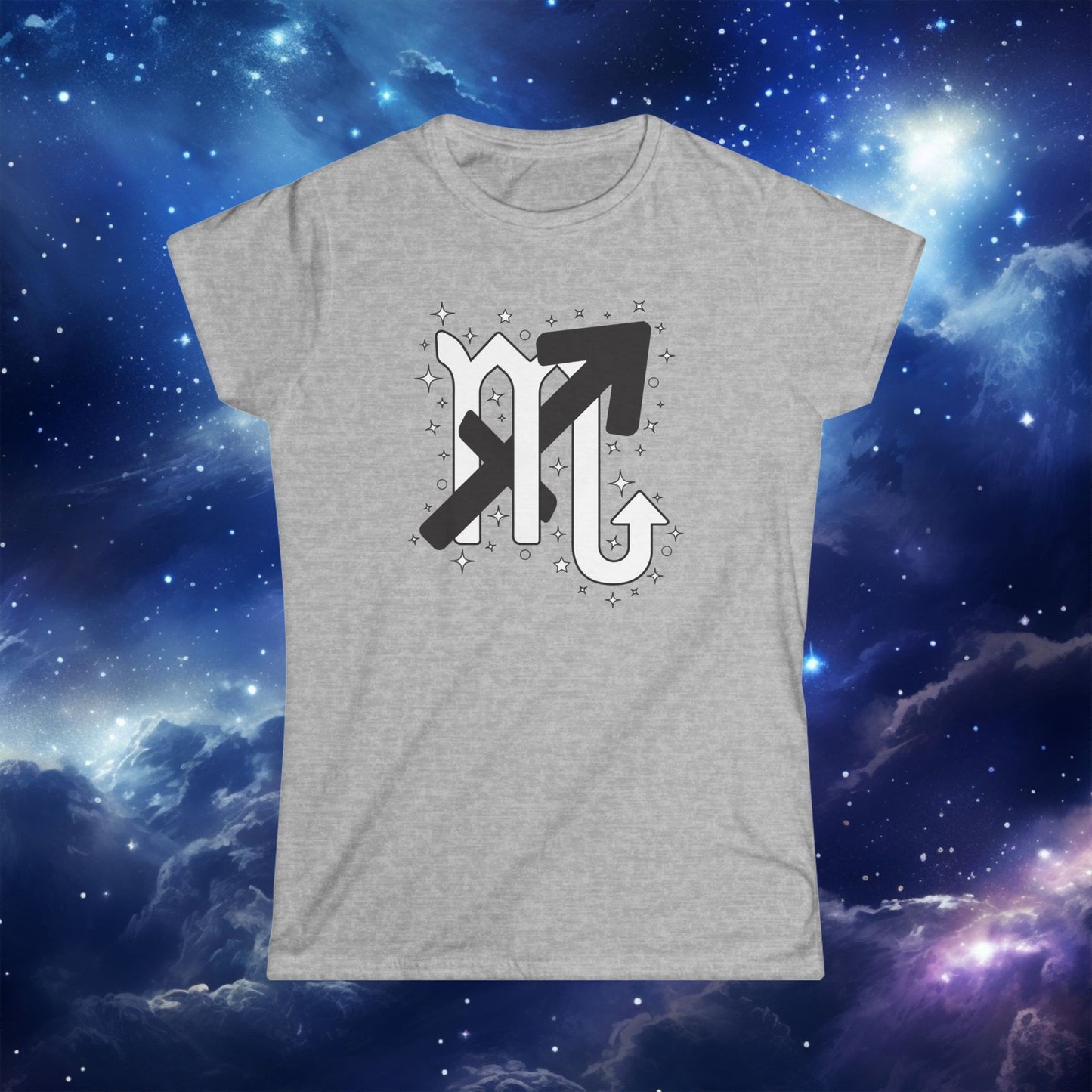 Astrology Zodiac Women's Softstyle Tee Sagittarius and Scorpio with Love Description