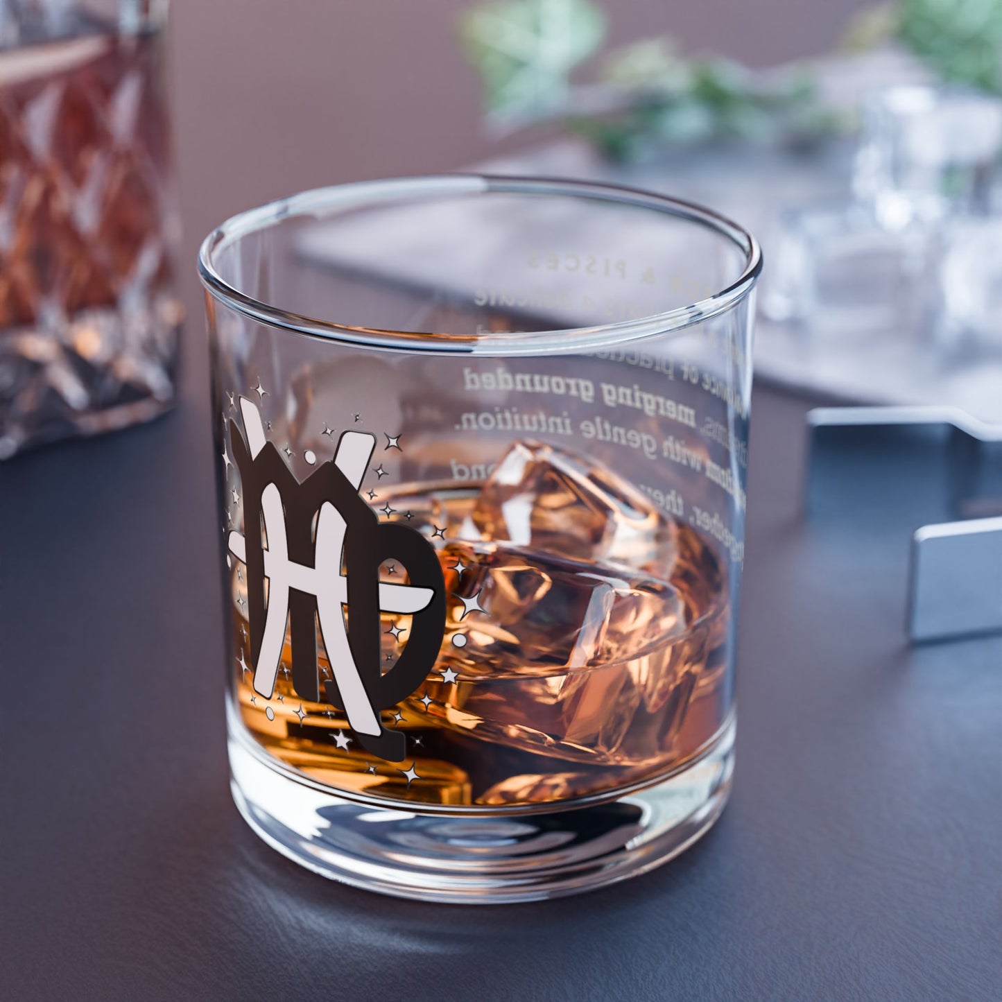 Virgo Pisces Zodiac Rocks Glass