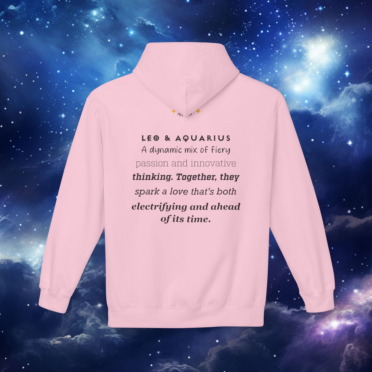 Astrology Zodiac Pairing Hoodie - Leo and Aquarius Love Description